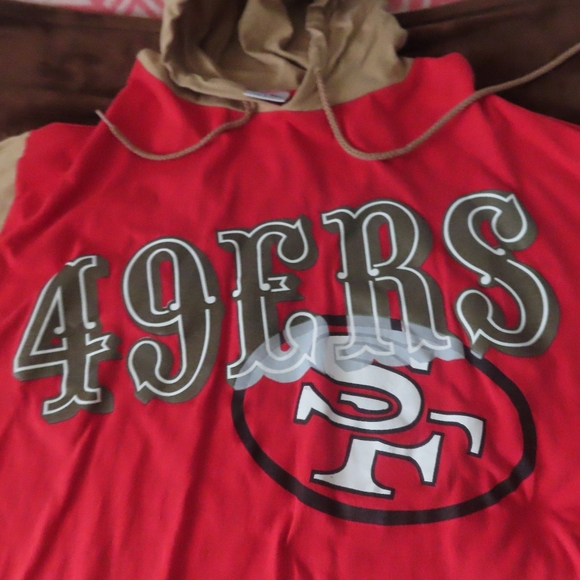 rare vintage san francisco 49ers hooded tshirt apex one made in usa L - Picture 2 of 6